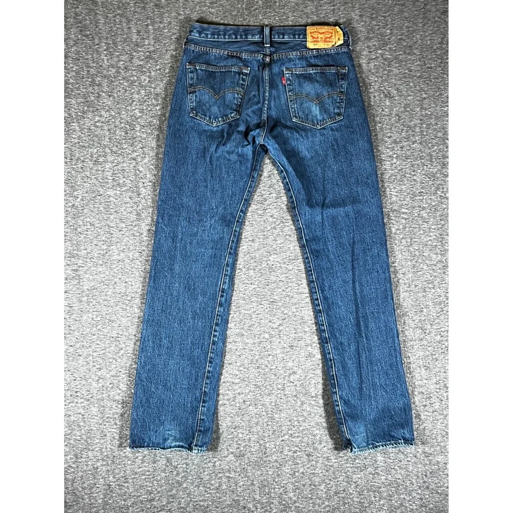 Levis 501 Original Fit Mens Blue Straight Leg Denim Jeans 32x33 Medium Wash